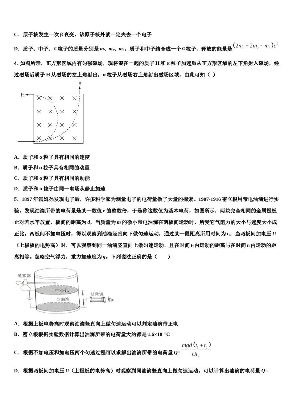2023-2024学年北京市中国人民大学附属中学高三下学期第六次检测物理试卷含解析.doc_第2页