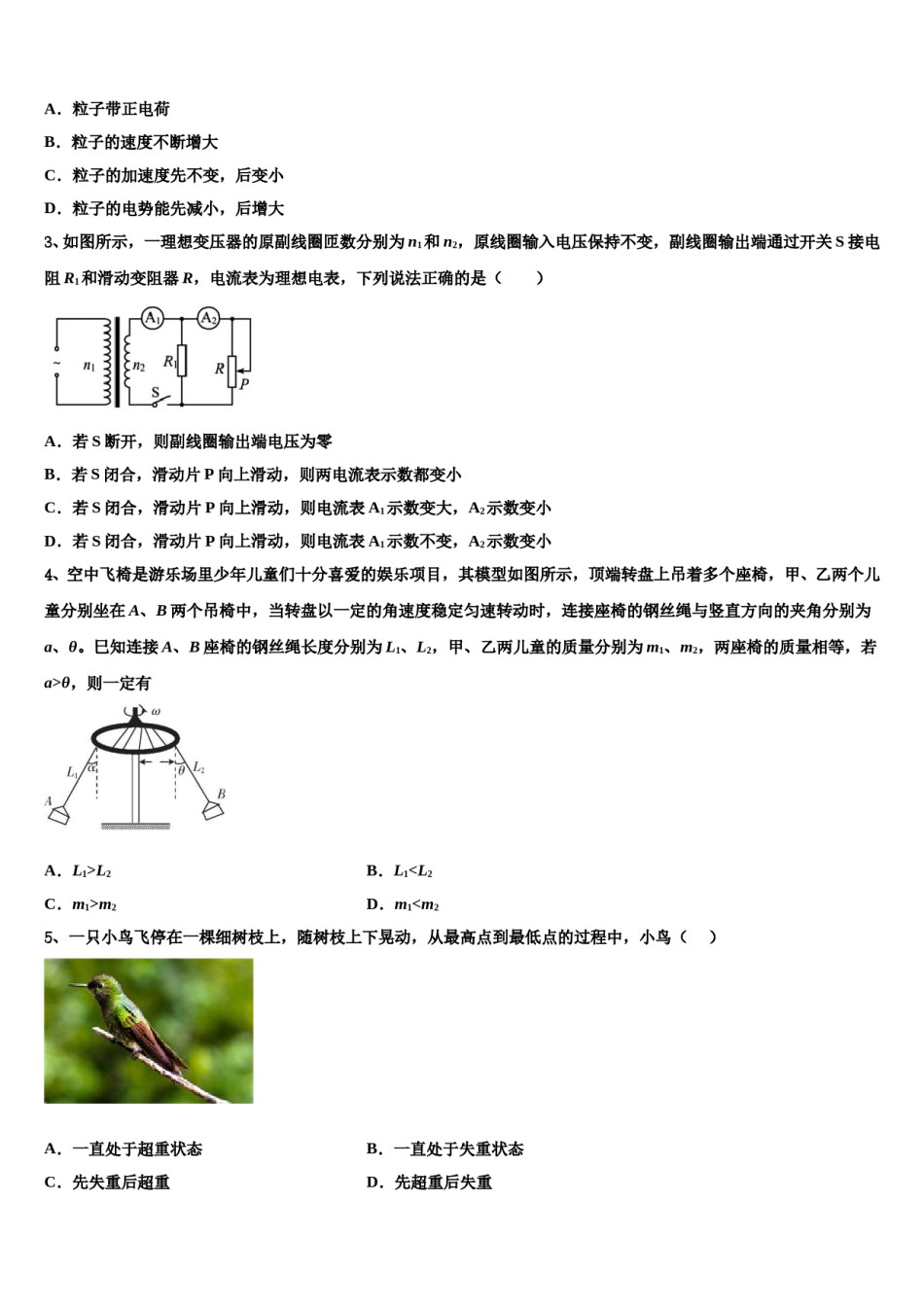 2023-2024学年北京市春季普通高中会考高考物理二模试卷含解析.doc_第2页