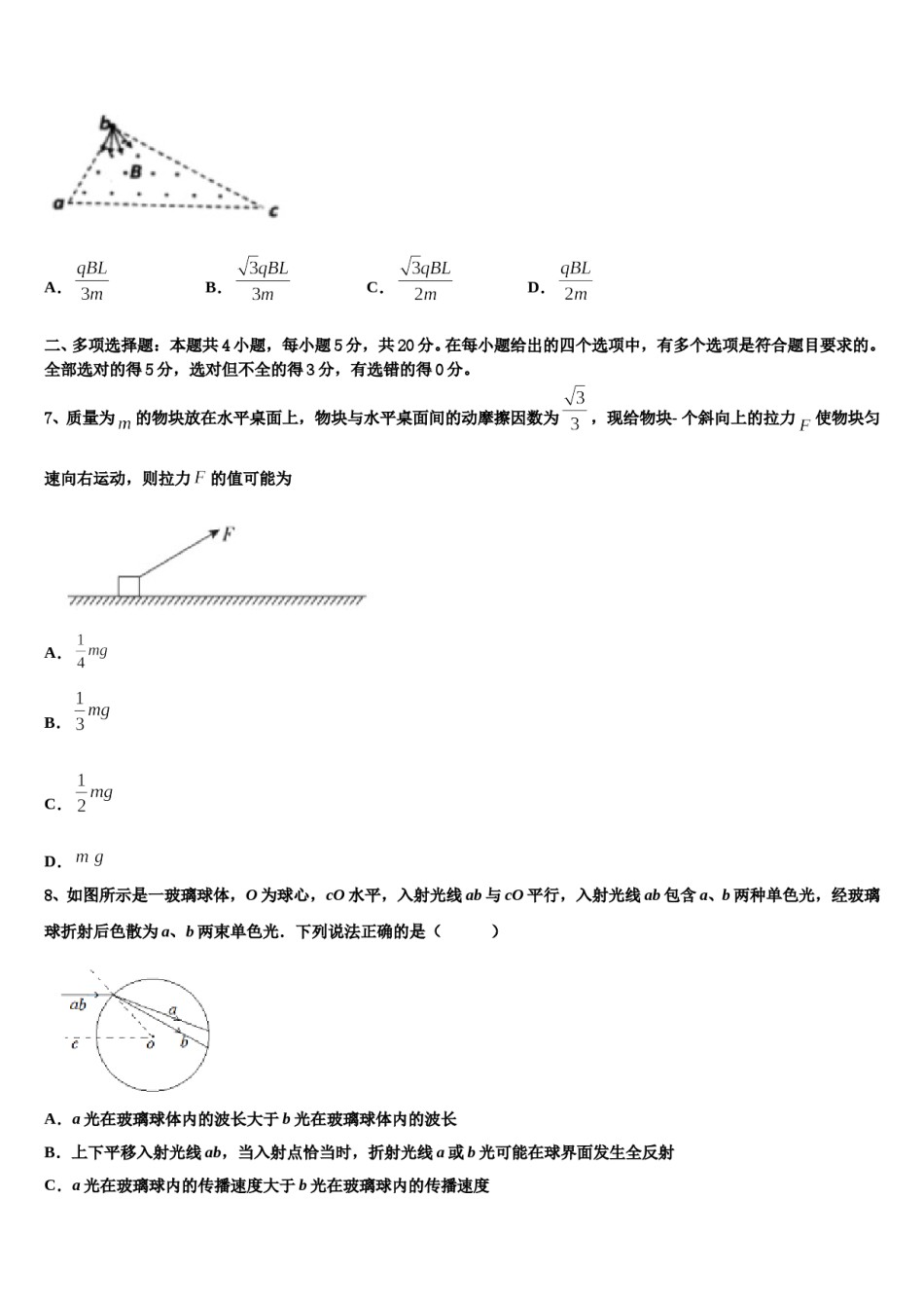 2023-2024学年吉林省白城市洮北区第一中学高三下学期联合考试物理试题含解析.doc_第3页