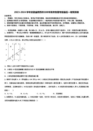 2023-2024学年安徽省肥西农兴中学高考物理考前最后一卷预测卷含解析.doc