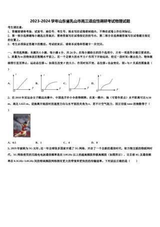 2023-2024学年山东省乳山市高三适应性调研考试物理试题含解析.doc