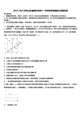 2023-2024学年山东省滕州市第十一中学高考物理倒计时模拟卷含解析.doc