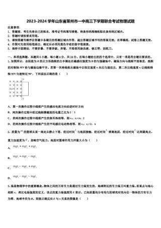 2023-2024学年山东省莱州市一中高三下学期联合考试物理试题含解析.doc