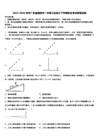 2023-2024学年广东省揭阳市一中等三校高三下学期联合考试物理试题含解析.doc