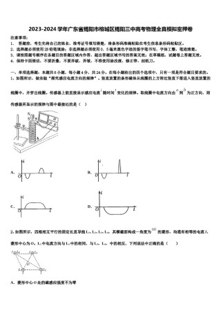 2023-2024学年广东省揭阳市榕城区揭阳三中高考物理全真模拟密押卷含解析.doc
