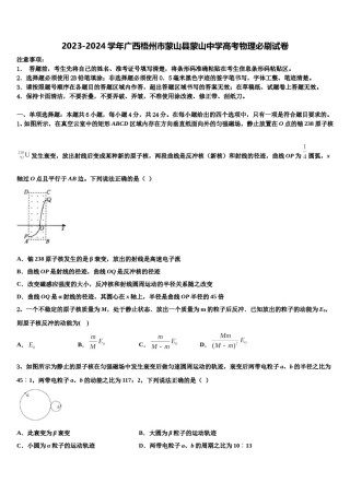 2023-2024学年广西梧州市蒙山县蒙山中学高考物理必刷试卷含解析.doc