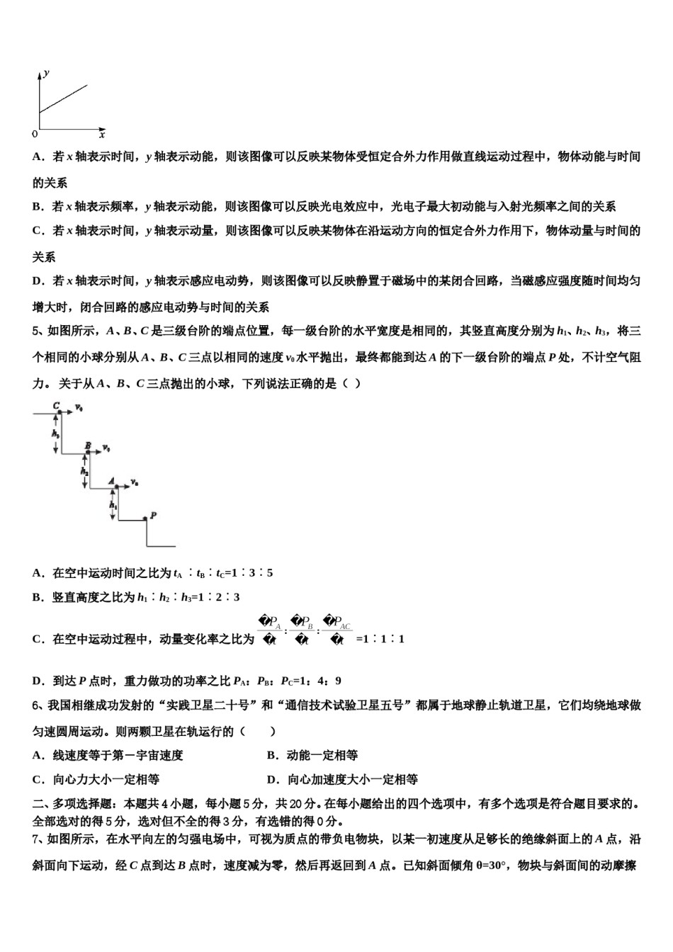 2023-2024学年广西玉林市福绵高级中学高三适应性调研考试物理试题含解析.doc_第2页