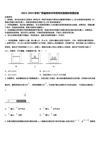 2023-2024学年广西省桂林中学高考仿真模拟物理试卷含解析.doc