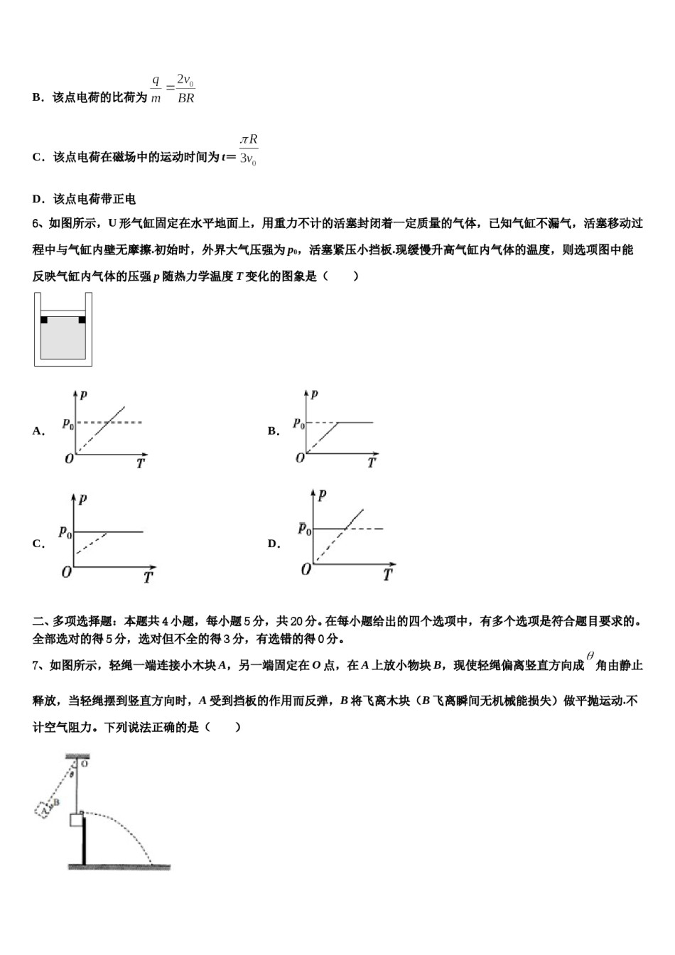 2023-2024学年新疆维吾尔自治区沙湾一中高考适应性考试物理试卷含解析.doc_第3页