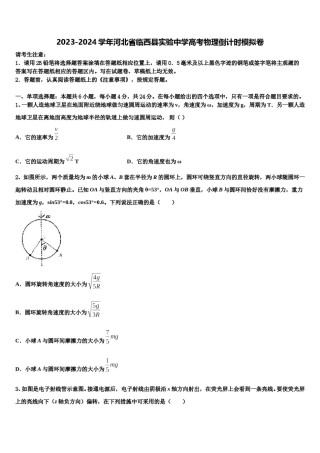 2023-2024学年河北省临西县实验中学高考物理倒计时模拟卷含解析.doc