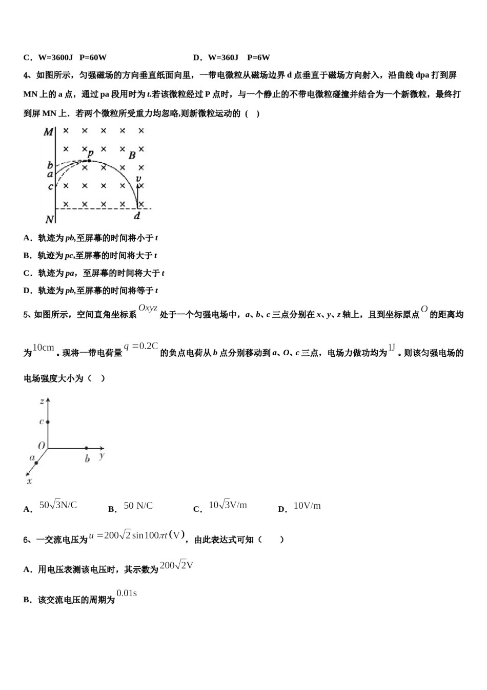 2023-2024学年河北省邯郸市一中高考临考冲刺物理试卷含解析.doc_第2页