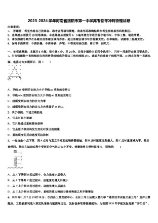 2023-2024学年河南省洛阳市第一中学高考临考冲刺物理试卷含解析.doc