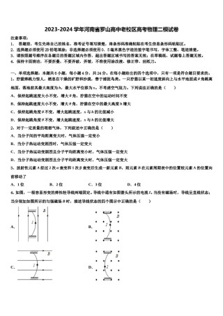 2023-2024学年河南省罗山高中老校区高考物理二模试卷含解析.doc