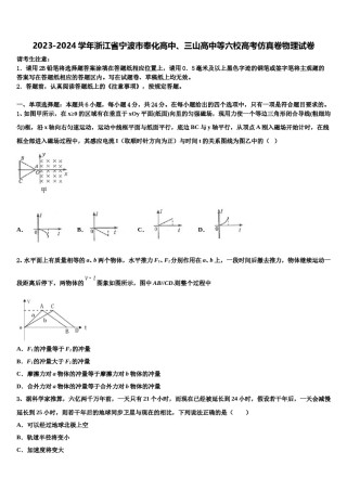 2023-2024学年浙江省宁波市奉化高中、三山高中等六校高考仿真卷物理试卷含解析.doc