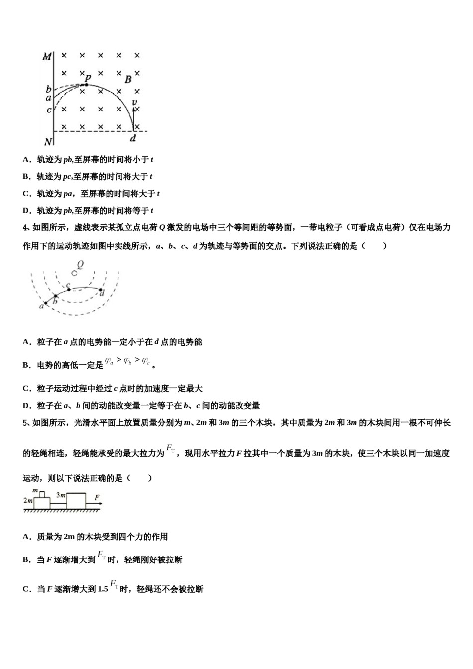 2023-2024学年湖北省孝感市重点高中协作体高三压轴卷物理试卷含解析.doc_第2页