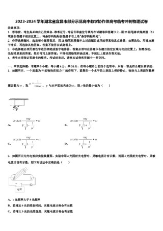 2023-2024学年湖北省宜昌市部分示范高中教学协作体高考临考冲刺物理试卷含解析.doc