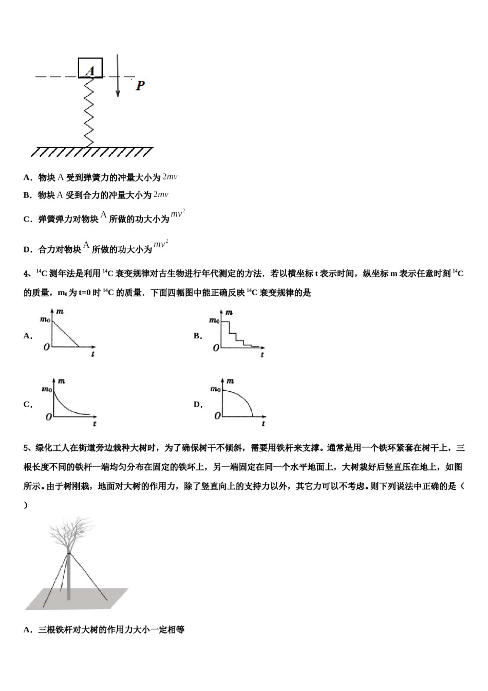2023-2024学年湖北省武汉部分学校高三第二次调研物理试卷含解析.doc_第2页
