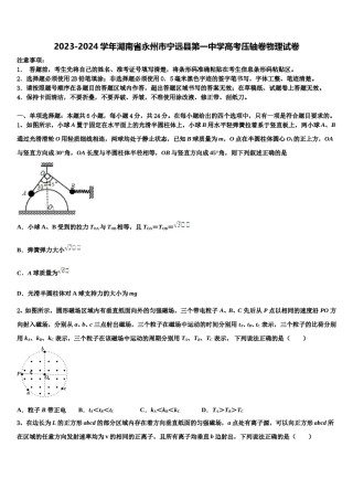 2023-2024学年湖南省永州市宁远县第一中学高考压轴卷物理试卷含解析.doc