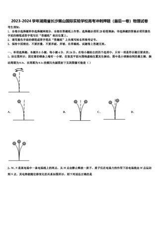 2023-2024学年湖南省长沙麓山国际实验学校高考冲刺押题（最后一卷）物理试卷含解析.doc