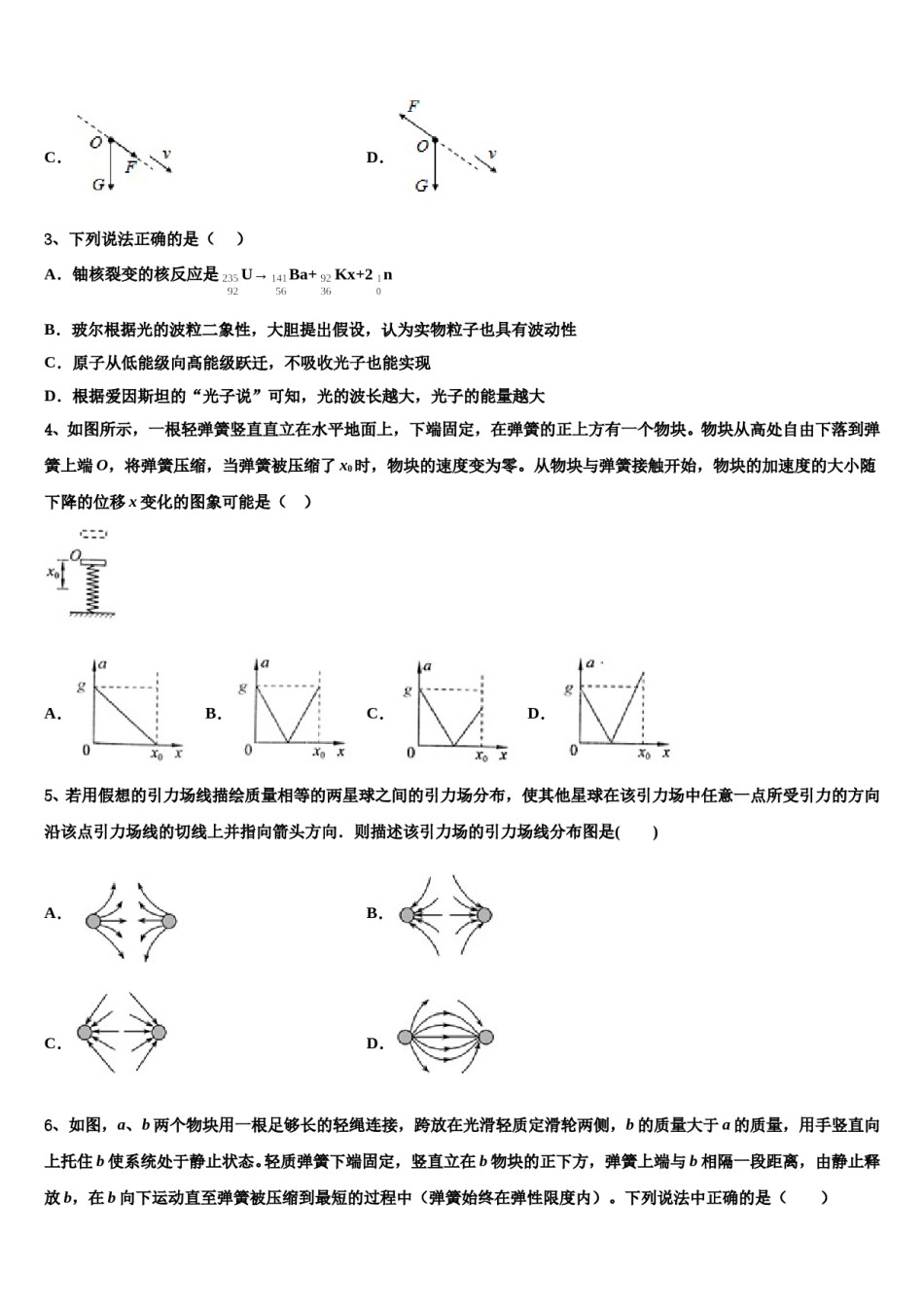 2023-2024学年甘肃省武威第一中学高考物理必刷试卷含解析.doc_第2页
