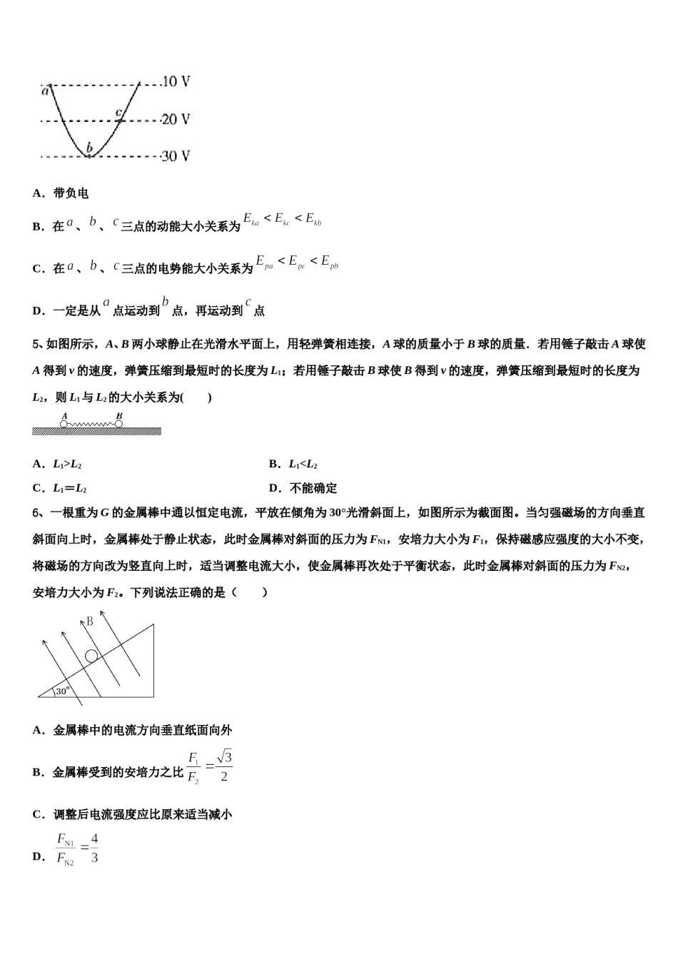 2023-2024学年福建省厦门市翔安第一中学高三第五次模拟考试物理试卷含解析.doc_第2页
