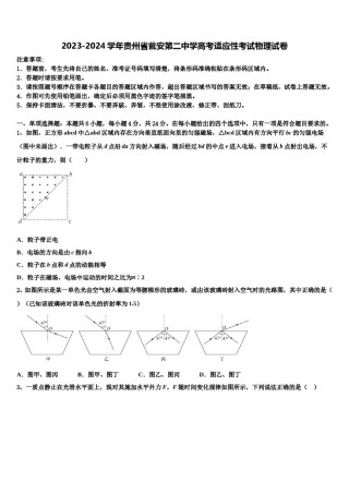 2023-2024学年贵州省瓮安第二中学高考适应性考试物理试卷含解析.doc