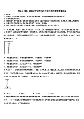 2023-2024学年辽宁省东北名校高三冲刺模拟物理试卷含解析.doc
