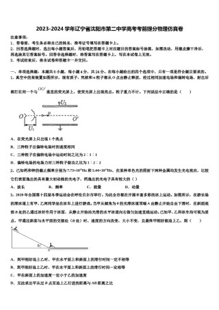2023-2024学年辽宁省沈阳市第二中学高考考前提分物理仿真卷含解析.doc