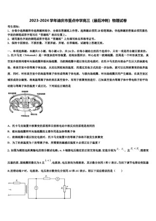 2023-2024学年迪庆市重点中学高三（最后冲刺）物理试卷含解析.doc
