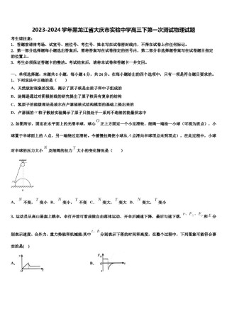 2023-2024学年黑龙江省大庆市实验中学高三下第一次测试物理试题含解析.doc