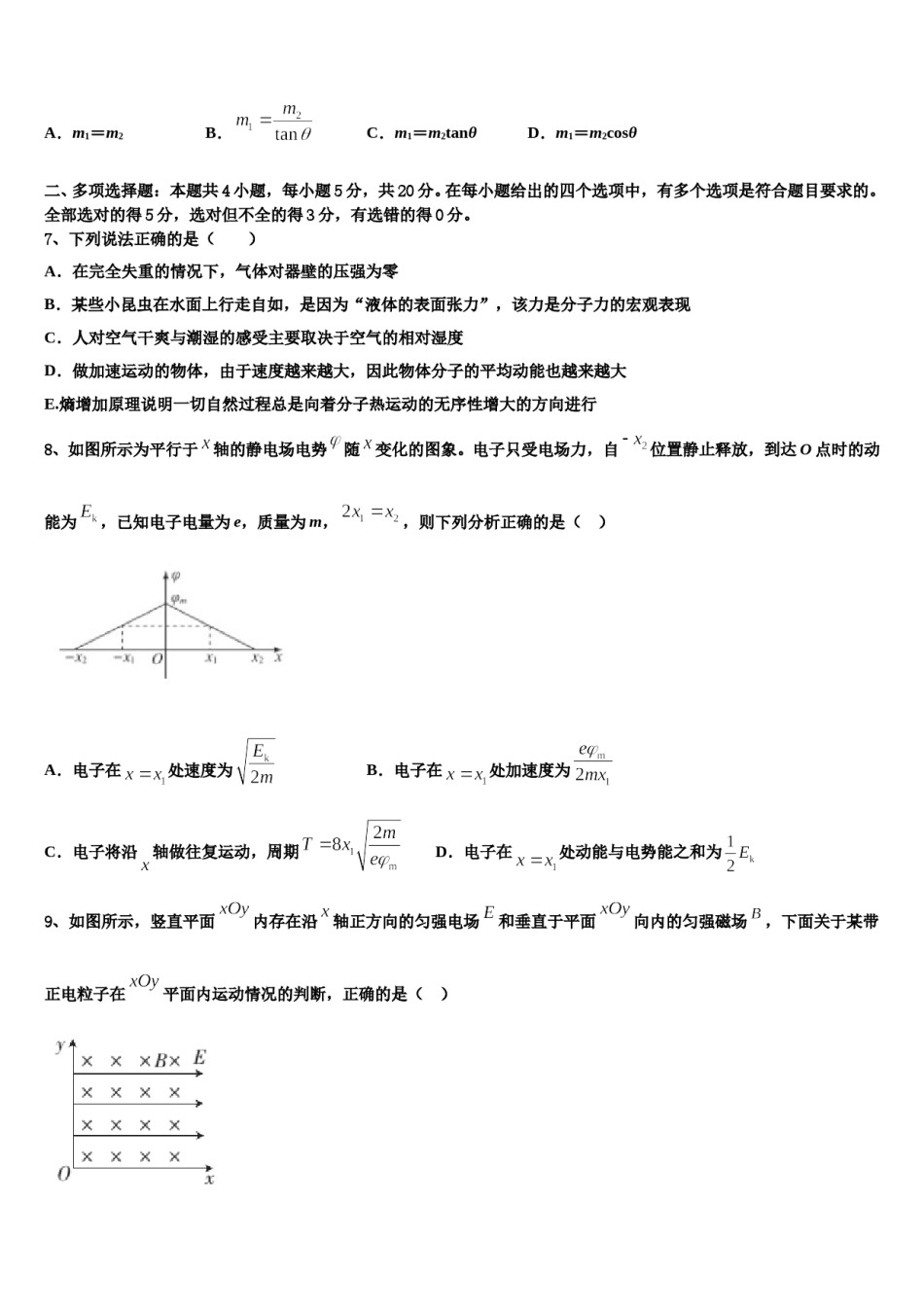 2024届上海培佳双语学校高三下学期联合考试物理试题含解析.doc_第3页