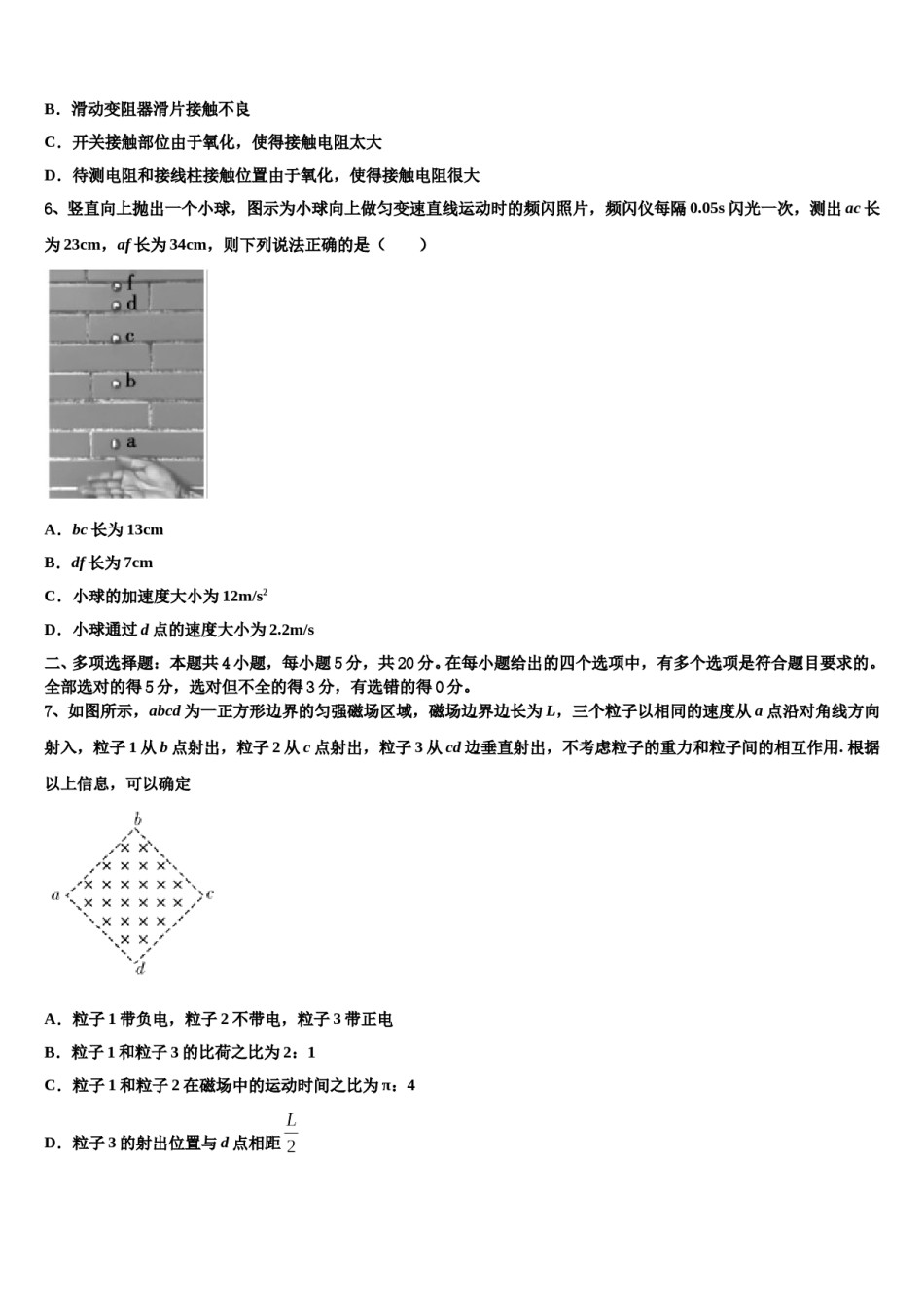 2024届上海市华二附中高三第六次模拟考试物理试卷含解析.doc_第3页