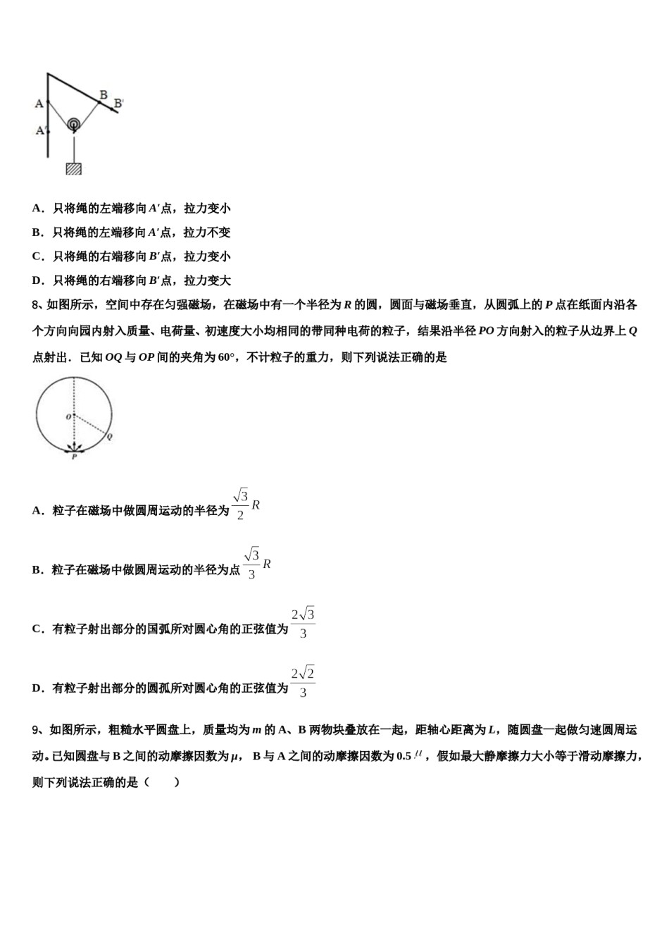 2024届上海市外国语大学附属中学高考仿真卷物理试题含解析.doc_第3页