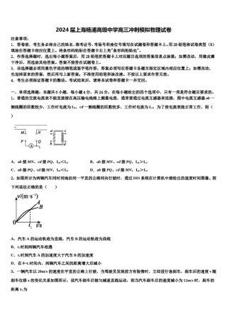2024届上海杨浦高级中学高三冲刺模拟物理试卷含解析.doc