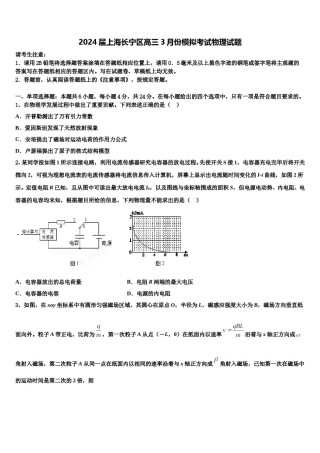 2024届上海长宁区高三3月份模拟考试物理试题含解析.doc