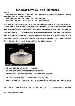 2024届佛山市重点中学高三下学期第一次联考物理试卷含解析.doc