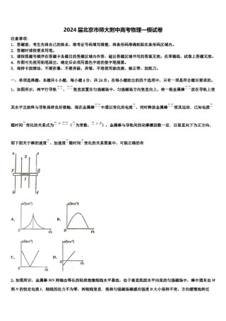 2024届北京市师大附中高考物理一模试卷含解析.doc