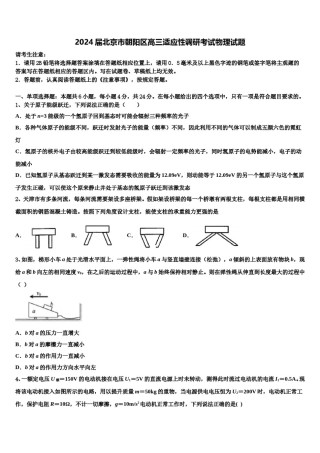 2024届北京市朝阳区高三适应性调研考试物理试题含解析.doc