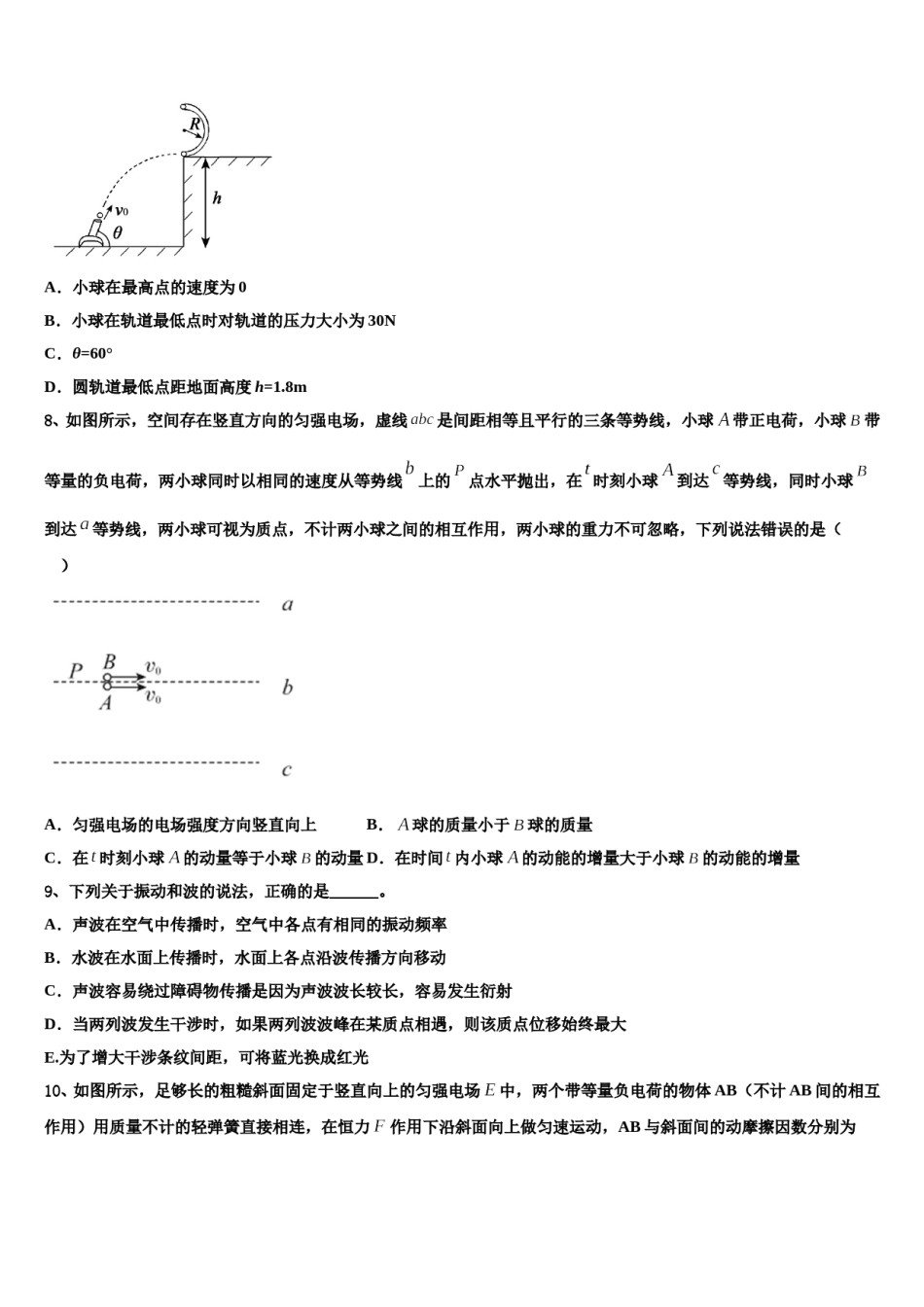 2024届北京市首都师大附属回龙观育新学校高三第一次模拟考试物理试卷含解析.doc_第3页