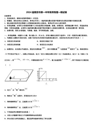 2024届南京市第一中学高考物理一模试卷含解析.doc