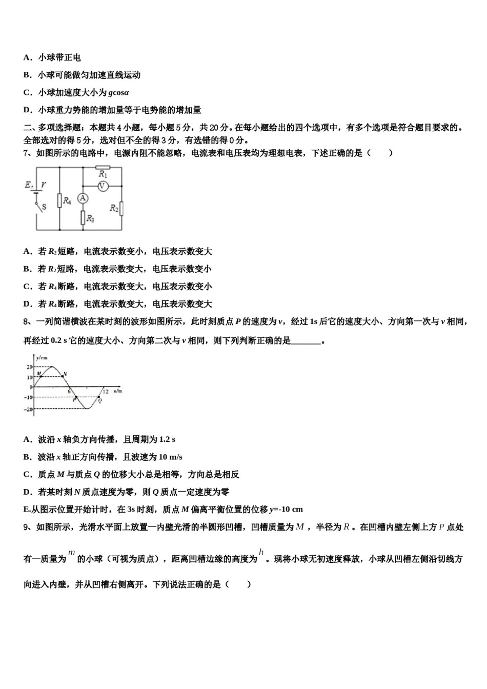 2024届吉林省长春市九台示范高级中学高考物理全真模拟密押卷含解析.doc_第3页