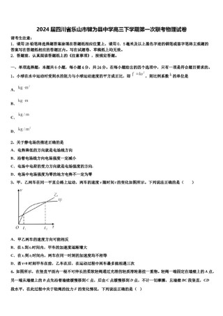 2024届四川省乐山市犍为县中学高三下学期第一次联考物理试卷含解析.doc