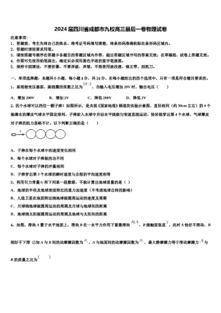 2024届四川省成都市九校高三最后一卷物理试卷含解析.doc