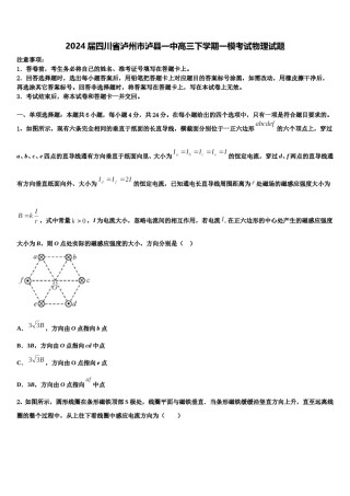 2024届四川省泸州市泸县一中高三下学期一模考试物理试题含解析.doc