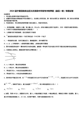 2024届宁夏回族自治区长庆高级中学高考冲刺押题（最后一卷）物理试卷含解析.doc