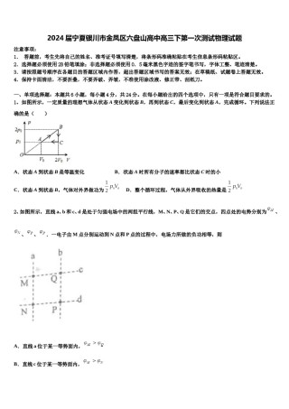 2024届宁夏银川市金凤区六盘山高中高三下第一次测试物理试题含解析.doc