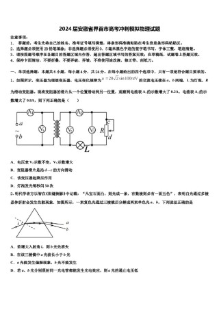 2024届安徽省界首市高考冲刺模拟物理试题含解析.doc