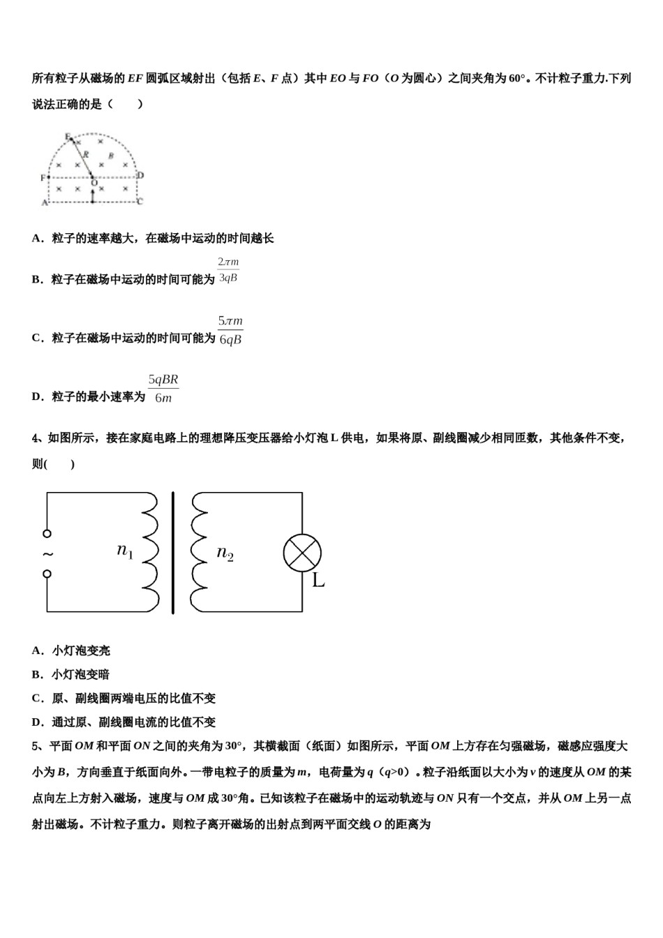 2024届安徽省肥东第二中学高考仿真卷物理试卷含解析.doc_第2页