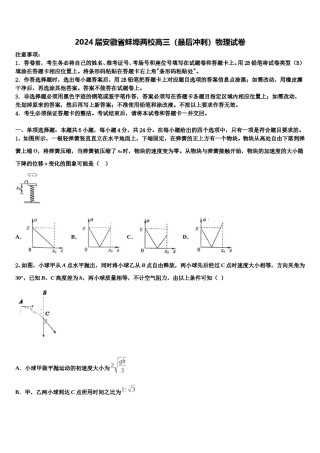 2024届安徽省蚌埠两校高三（最后冲刺）物理试卷含解析.doc