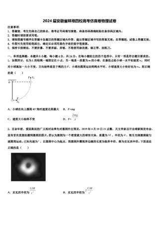 2024届安徽省蚌埠四校高考仿真卷物理试卷含解析.doc